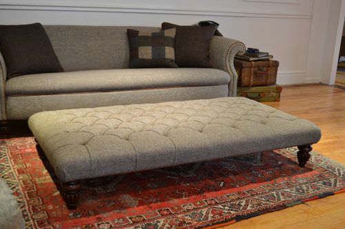 Ottoman chesterfield - BOWMORE - Tetrad Associates - en tissu / en cuir / en bois