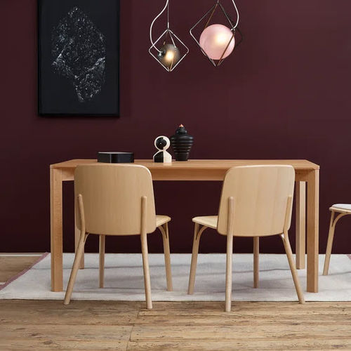 Table à manger contemporaine - Lasu 406 - TON a.s. - en chêne / en hêtre / avec piètement en chêne