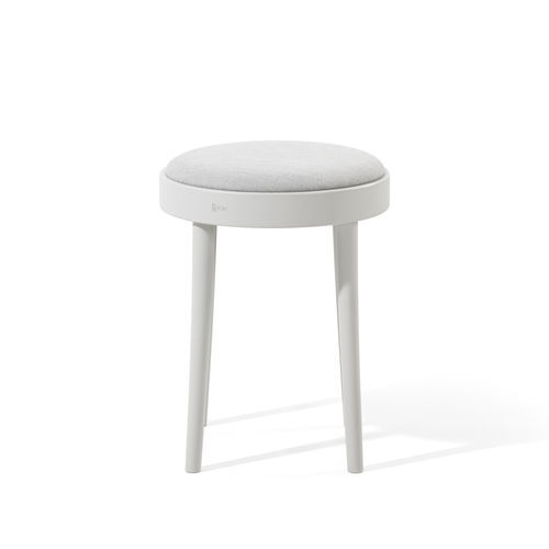 Tabouret contemporain - 822 - TON a.s. - en cuir / avec piètement en hêtre / tapissé