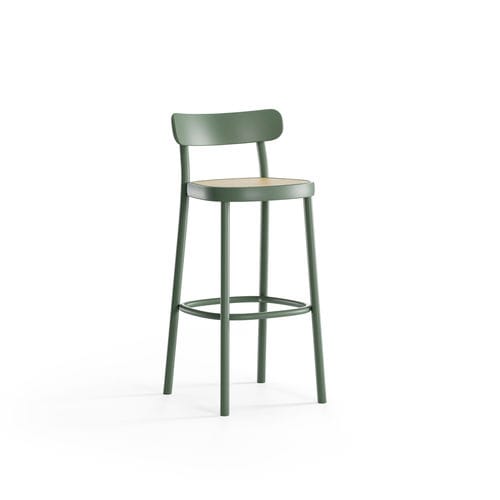 Tabouret de bar contemporain - La Zitta  - TON a.s. - en cuir / en tissu / en bois massif