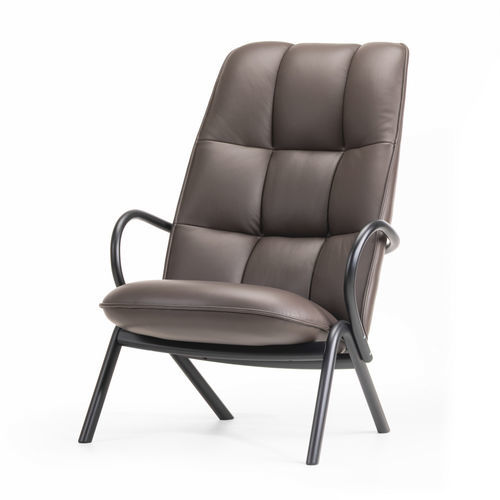 Fauteuil contemporain - CISSY - TON a.s. - en cuir / en tissu / en hêtre