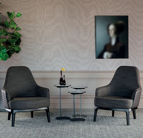Fauteuil contemporain - CLEO - Tonin Casa - en cuir / en tissu / en frêne