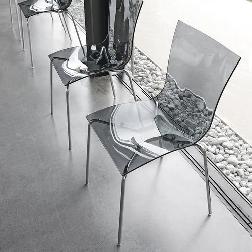 Chaise contemporaine - ARIA EASY  - Tonin Casa - d'intérieur / en polymère / avec piètement en métal chromé