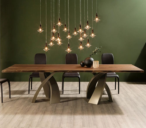 Table à manger contemporaine - BIG ELISEO  - Tonin Casa - en bois / en verre trempé / en céramique