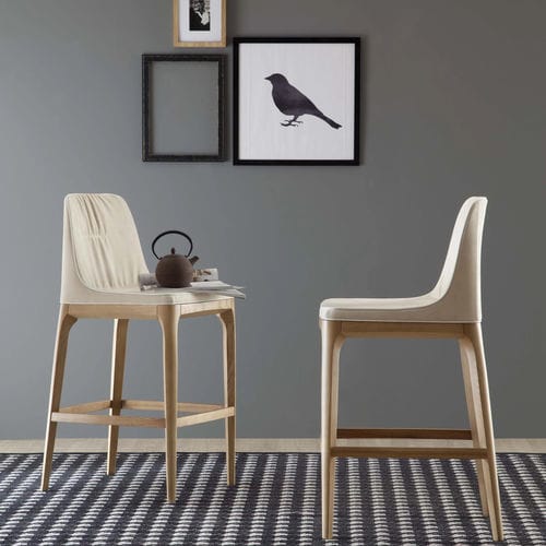 Chaise de bar contemporaine - MIVIDA - Tonin Casa - d'intérieur / en tissu / en cuir