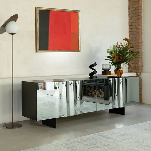 Buffet contemporain - ANEMOS - Tonin Casa - en bois / en métal laqué / en verre