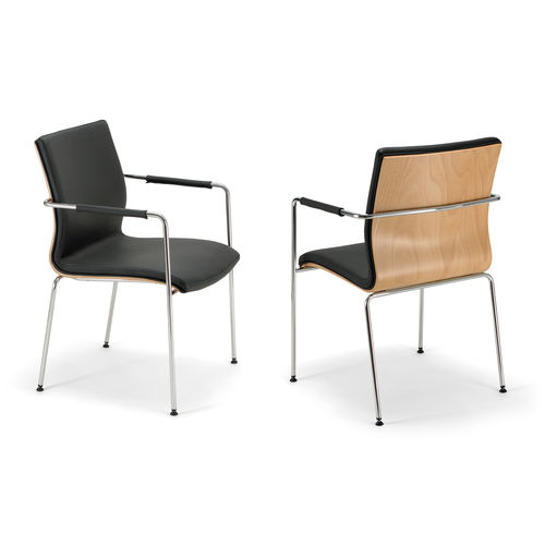 Fauteuil visiteur contemporain - ANNA-04 - Torre - en cuir / empilable / professionnel