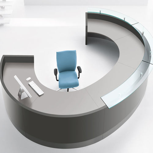 Banque d'accueil modulable - IMAGE - Uffix Concept by UffixW - courbée / ronde / en bois