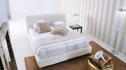 Lit double - DUBLINO - Valmori - contemporain / en tissu / 180x200 cm
