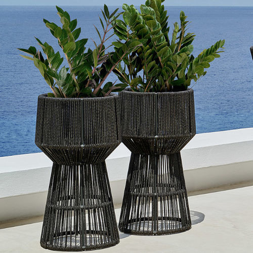 Pot de jardin en fibres synthétiques - LOOP - Varaschin - en aluminium peint / rond / résistant aux UV