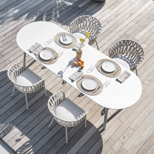 Table à manger contemporaine - EMMA - Varaschin - en céramique / en HPL / avec piètement en fer