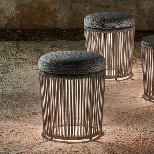 Pouf contemporain - TIBIDABO - Varaschin - en tissu / en aluminium / en corde