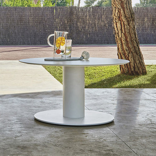 Table basse contemporaine - BIG - Varaschin - en HPL / avec piètement en acier / ronde