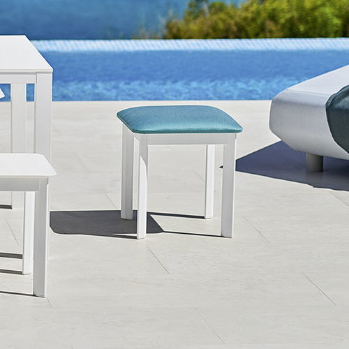 Tabouret contemporain - SYSTEM - Varaschin - en tissu / avec piètement en aluminium / tapissé