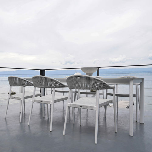 Table contemporaine - SYSTEM low - Varaschin - en HPL / en céramique / avec piètement en aluminium
