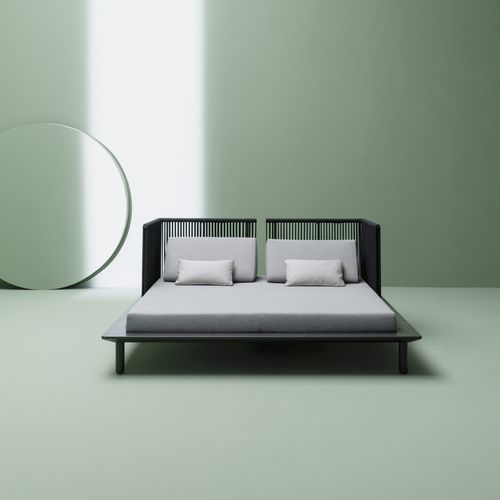 Méridienne contemporaine - SUNMOON - Varaschin - en tissu / en aluminium peint / en résine tressée