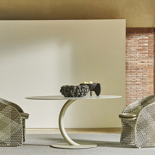 Table contemporaine - Flexion - Varaschin - en HPL / en céramique / avec piètement en acier à revêtement par poudre