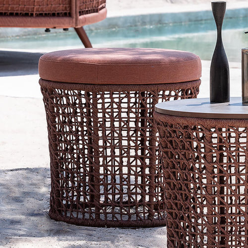 Pouf contemporain - EMMA - Varaschin - en tissu / en aluminium peint / en fibres synthétiques