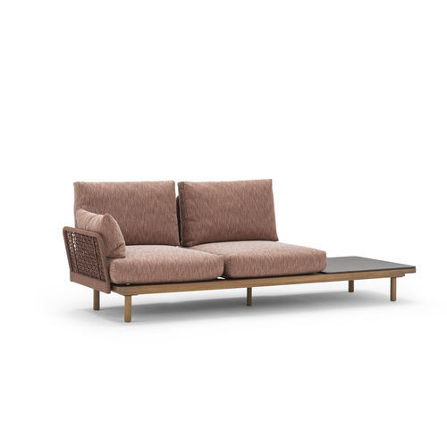 Méridienne contemporaine - EMMA  - Varaschin - en tissu / en iroko / en corde