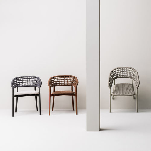 Chaise contemporaine - PLINTO  - Varaschin - d'extérieur / en fibres synthétiques / en corde