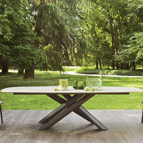 Table contemporaine - SYSTEM STAR - Varaschin - en HPL / en céramique / avec piètement en aluminium