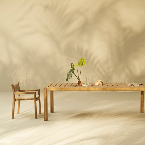 Fauteuil contemporain - 2571_S - Varaschin - en tissu / bois / en iroko