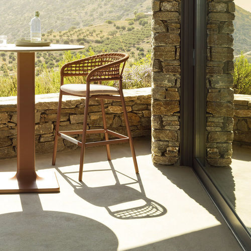 Tabouret de bar contemporain - 24650 - Varaschin - en corde / en aluminium / avec piètement en métal
