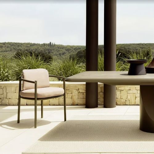 Chaise de salle à manger design minimaliste - ALLEGRA SLIM - Varaschin - pour extérieur / en acier laqué / en aluminium thermolaqué