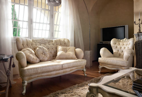 Canapé de style - CAPRI   - Volpi - en tissu / beige / 2 places