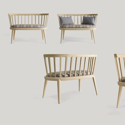 Banquette contemporaine - UDINÌ  - Volpi - en tissu / en bois massif / avec dossier