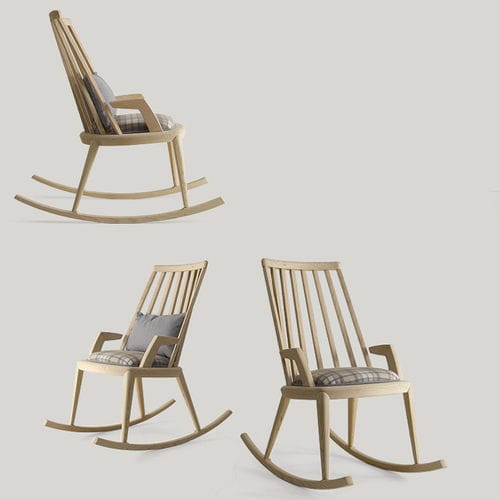 Fauteuil contemporain - BESS  - Volpi - en tissu / en bois massif / à bascule