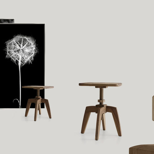 Table d'appoint contemporaine - ARCHITA - Volpi - en bois / ronde / à hauteur réglable