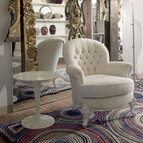 Fauteuil de style - VENEZIA  - Volpi - en tissu / en bois / blanc