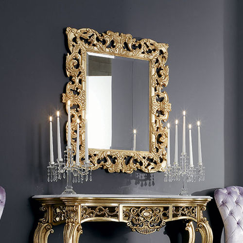 Miroir mural - MINERVA  - Volpi - de style / rectangulaire / en bois