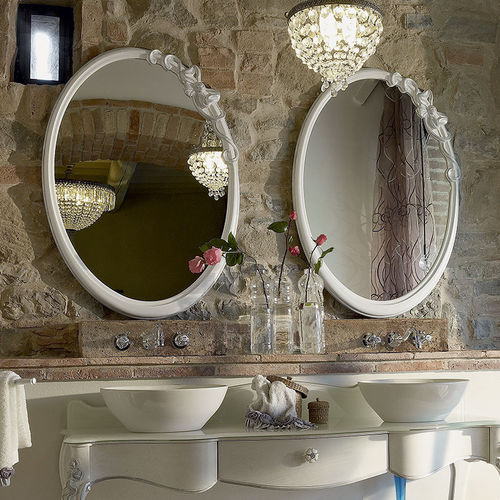 Miroir de salle de bain mural - DILETTA - Volpi - de style / ovale / en bois