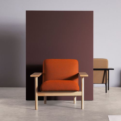 Fauteuil contemporain - Kinoko - Zilio A&C - en tissu / en frêne / tapissé
