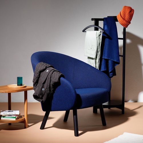 Fauteuil contemporain - Nasu XL - Zilio A&C - en tissu / en frêne / bleu