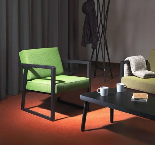 Fauteuil contemporain - Pod - Zilio A&C - en tissu / en hêtre / vert