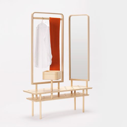 Meuble d'entrée contemporain - Etta  - Zilio A&C - en frêne / en contreplaqué / avec rangement