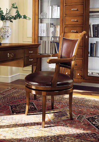 Chaise de bureau de style - ART. 40/41 - Zilio Mobili - en cuir / à roulettes / professionnelle