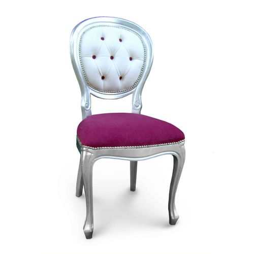 Chaise de style Louis XVI - CHERRY - David Style - en tissu / avec piètement en bois / médaillon