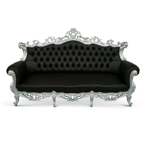 Canapé design nouveau baroque - BARONE - David Style - en tissu / noir / 3 places