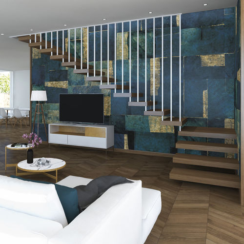 Escalier droit - INVISIBLE STRUCTURE TS - ITALIAN FASHION STAIRS - quart tournant / demi-tournant / à marches en bois