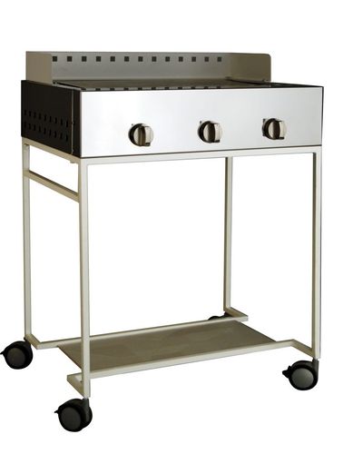 Barbecue à gaz - CUBO 3 FUOCHI - Bianchi group srl - sur roulettes / en acier inoxydable