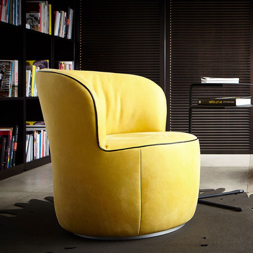 Fauteuil contemporain - IGOR - Koinor - en tissu / en cuir / marron