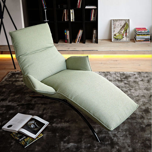 Chaise longue contemporaine - JOLEEN - Koinor - en tissu / en cuir / en acier inoxydable