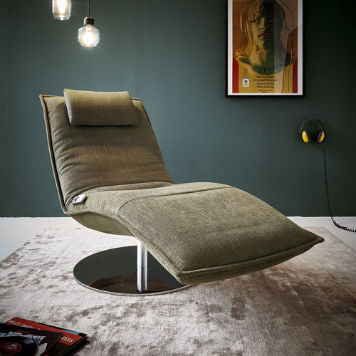 Chaise longue contemporaine - JOPLIN - Koinor - en tissu / en cuir / en acier inoxydable