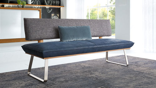 Banquette contemporaine - FAIRIE  - Koinor - en tissu / en cuir / avec piètement en acier