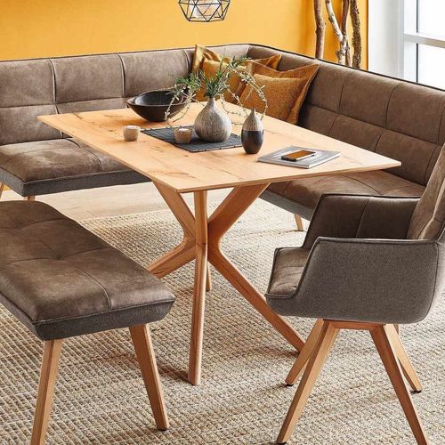 Table à manger contemporaine - T1005 - Koinor - en placage de bois / en céramique / en HPL