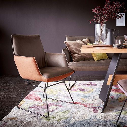 Chaise de salle à manger contemporaine - 1201 - Koinor - d'intérieur / en cuir / avec piètement en bois massif